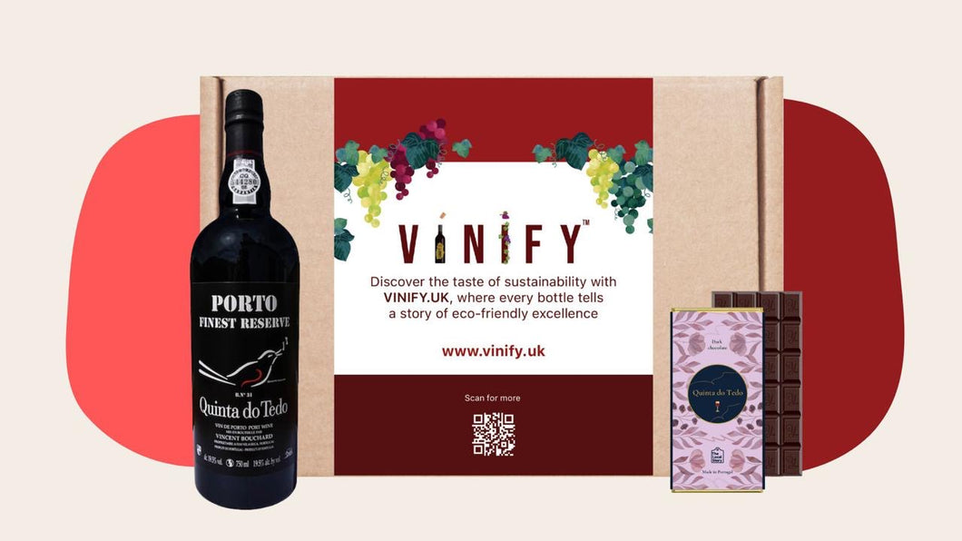 Quinta do Tedo Finest Reserve Ruby Port with Artisan Port-Grape Chocolate – Luxury Gift Box